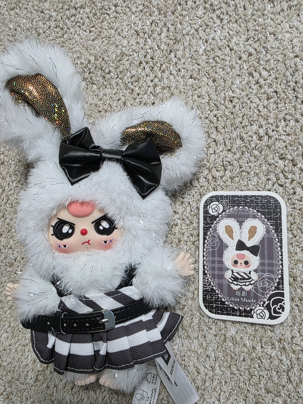 Baby Three Black & White Keychain